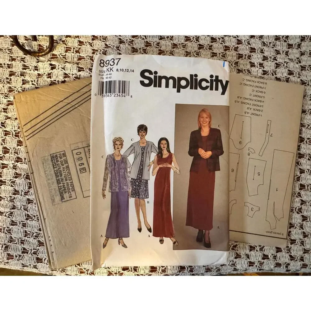 Vintage Simplicity 8937 Misses’ & Petite Dress Jacket Pattern Size KK 8-14 Uncut